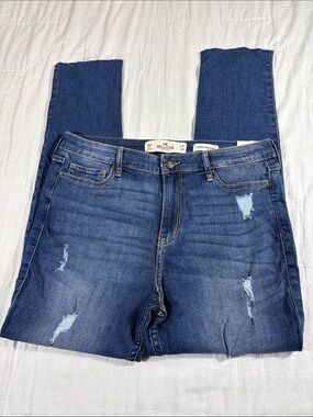 Hollister Women High Rise Super Skinny Distressed Ripped Jeans Size 15S NWT